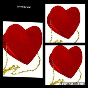 Valentine 3 For$14Velvet Red Heart Purse Handbag